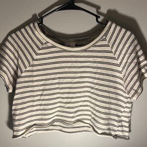 black & white striped crop top